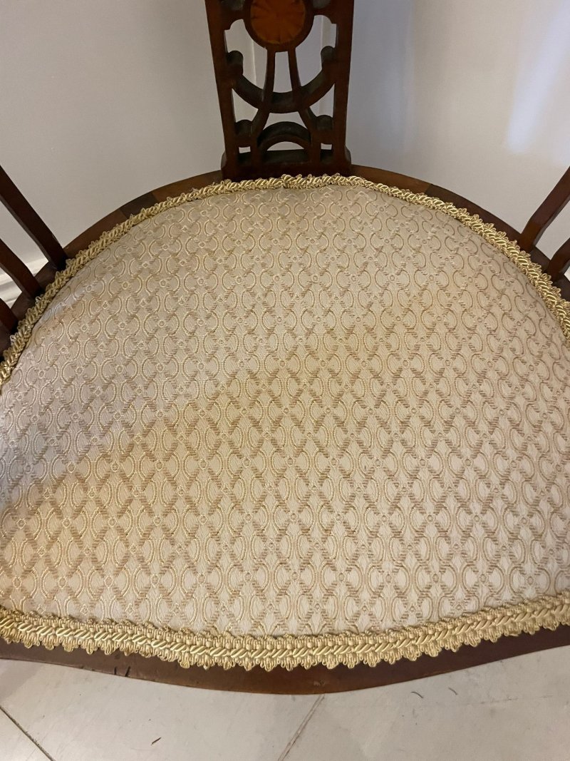 Antique Edwardian Quality Mahogany Inlaid Tub Chair - Image 8